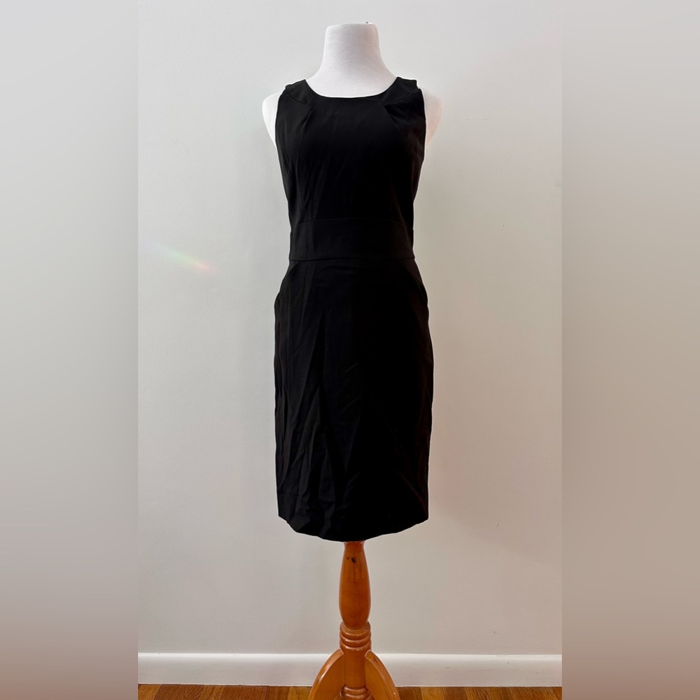 J Crew Super 120s Black Sheath Dress